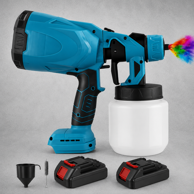Pistola de Pintura Eléctrica Inalámbrica + 2 Baterías