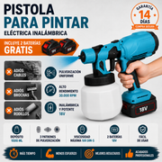 Pistola de Pintura Eléctrica Inalámbrica + 2 Baterías