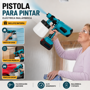 Pistola de Pintura Eléctrica Inalámbrica + 2 Baterías