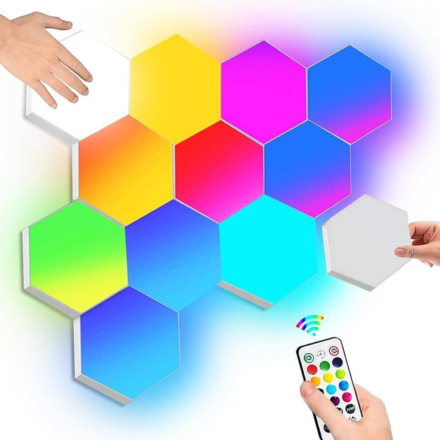 Luz LED hexagonal táctil 6 unidades