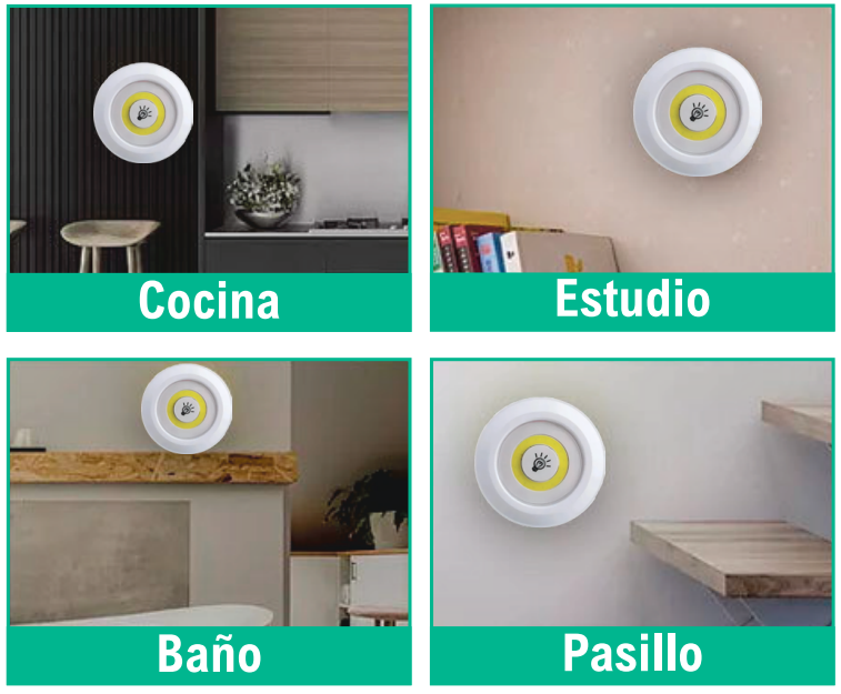 Set 3 lámparas LED COB con mando
