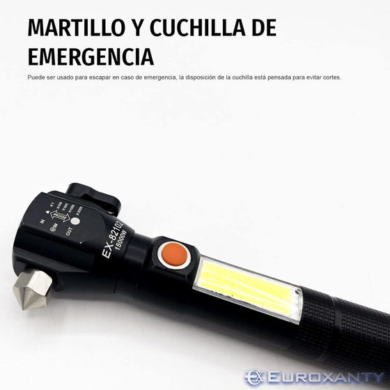 Linterna táctica LED recargable multifunción