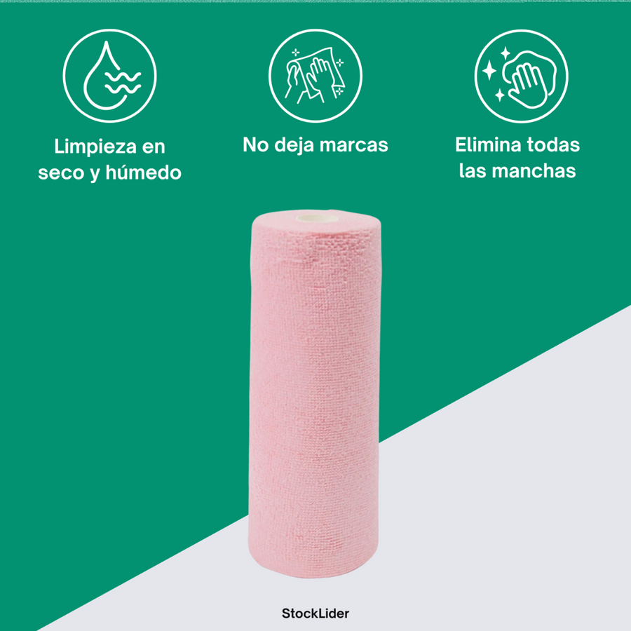 Rollo de paños de microfibra para limpieza