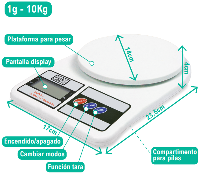 Báscula electrónica compacta y precisa