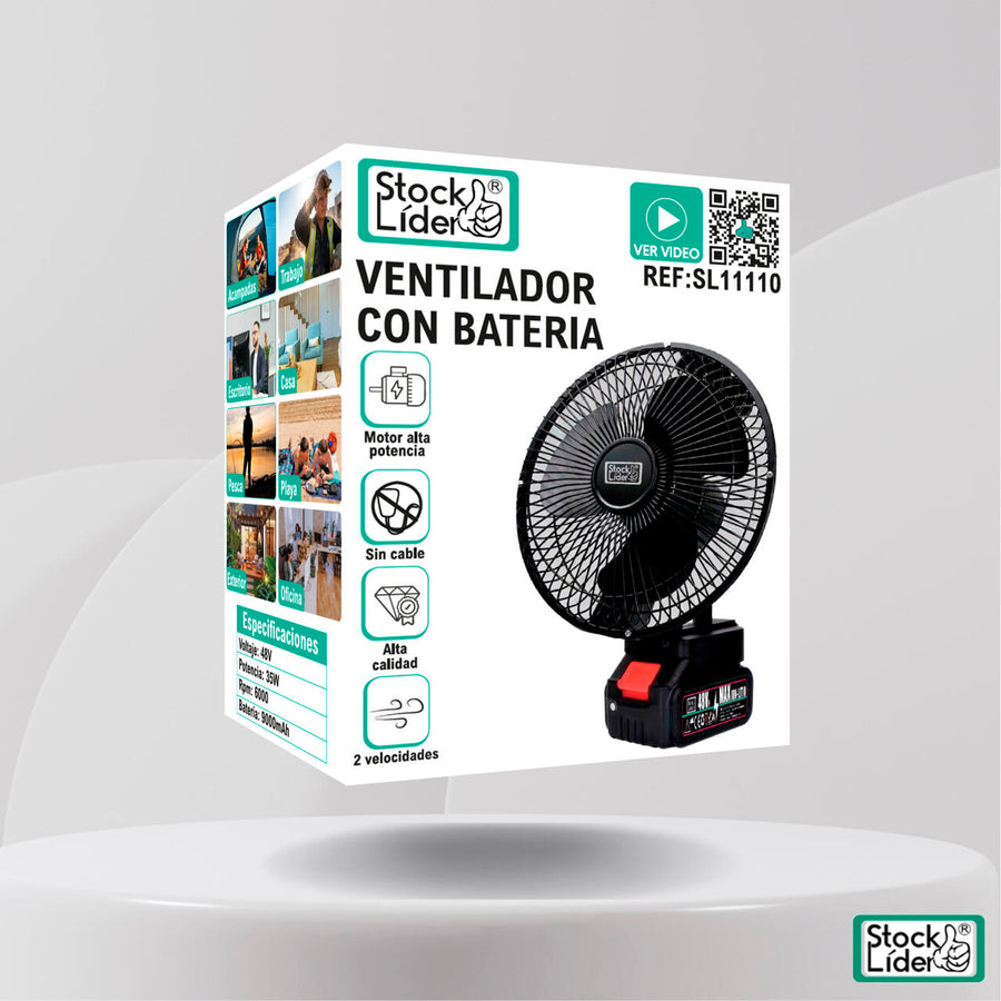 Ventilador con batería portátil potente