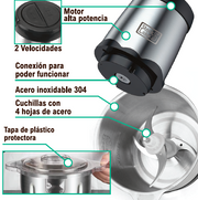 Picadora eléctrica 1200W de acero inoxidable