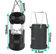 Lámpara camping solar y pilas plegable