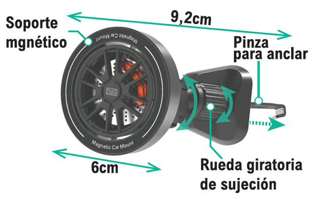 Soporte móvil magnético para coche