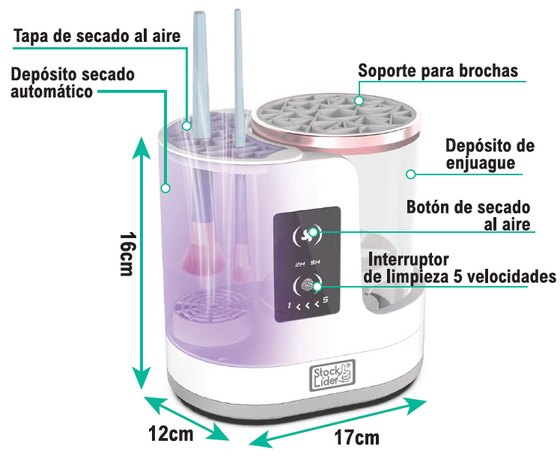 Limpia brochas eléctrico 3 en 1 USB