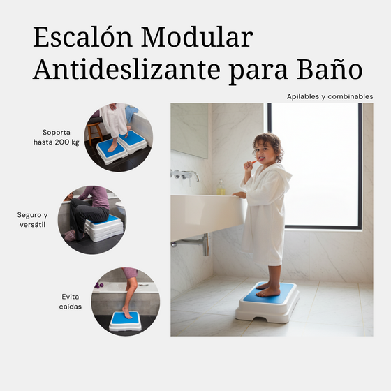 Escalón modular para baño antideslizante