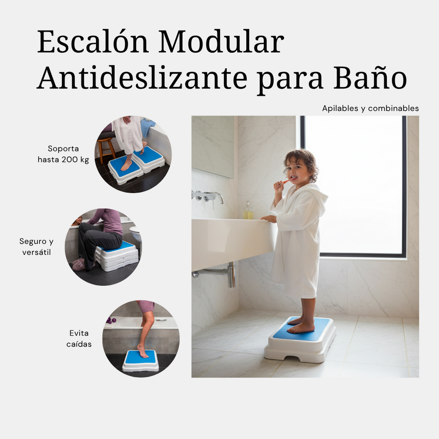 Escalón modular para baño antideslizante