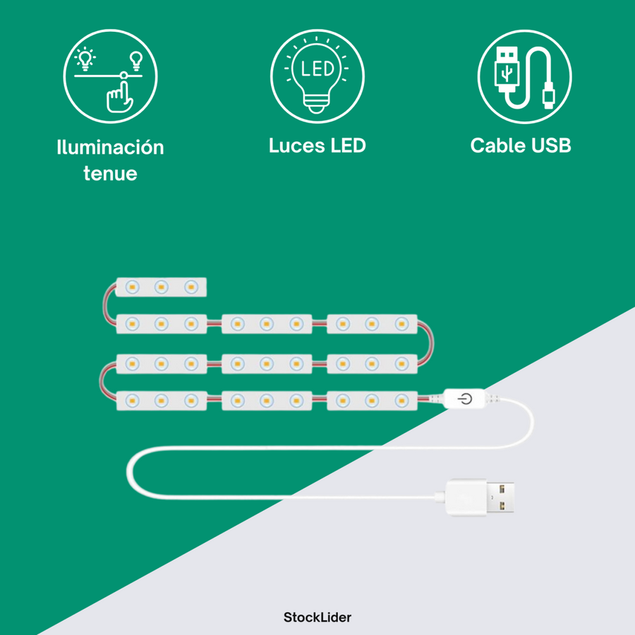 Tira de luces LED para espejo táctil
