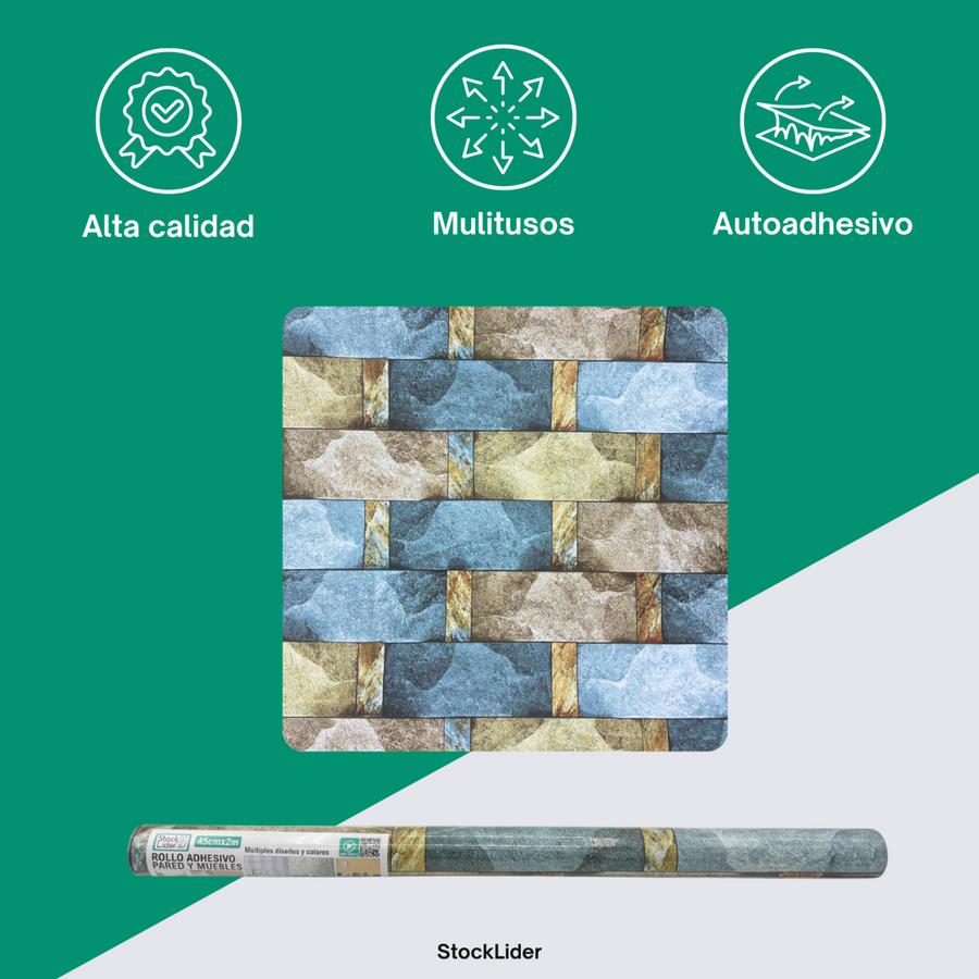 Rollo adhesivo pared y muebles 45x2m