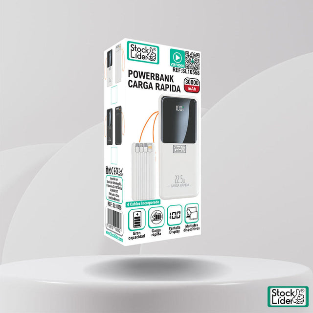 Powerbank carga rápida 30000 mAh