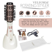 Cepillo giratorio recargable para cabello