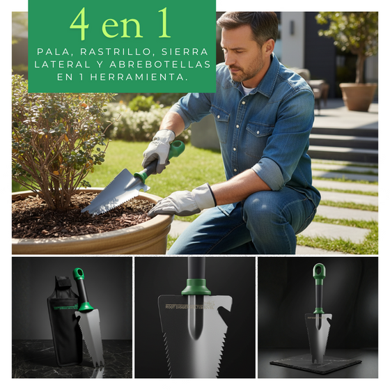 Pala multifunción 4 en 1 para jardín