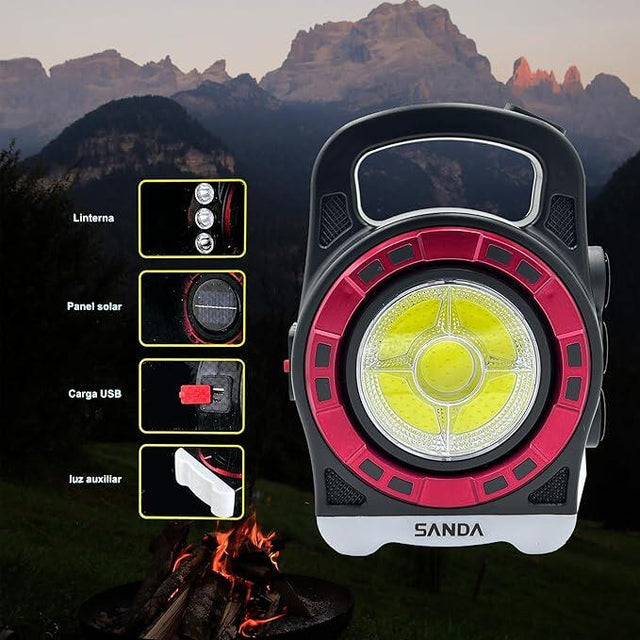 Linterna solar multiuso recargable LED