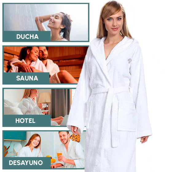 Albornoz femenino extra suave y absorbente