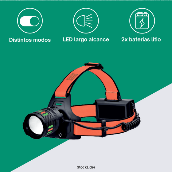 Linterna de cabeza LED recargable