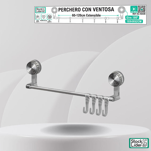 Perchero con ventosa sin taladro