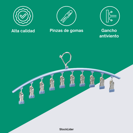 Percha con pinzas para ropa delicada