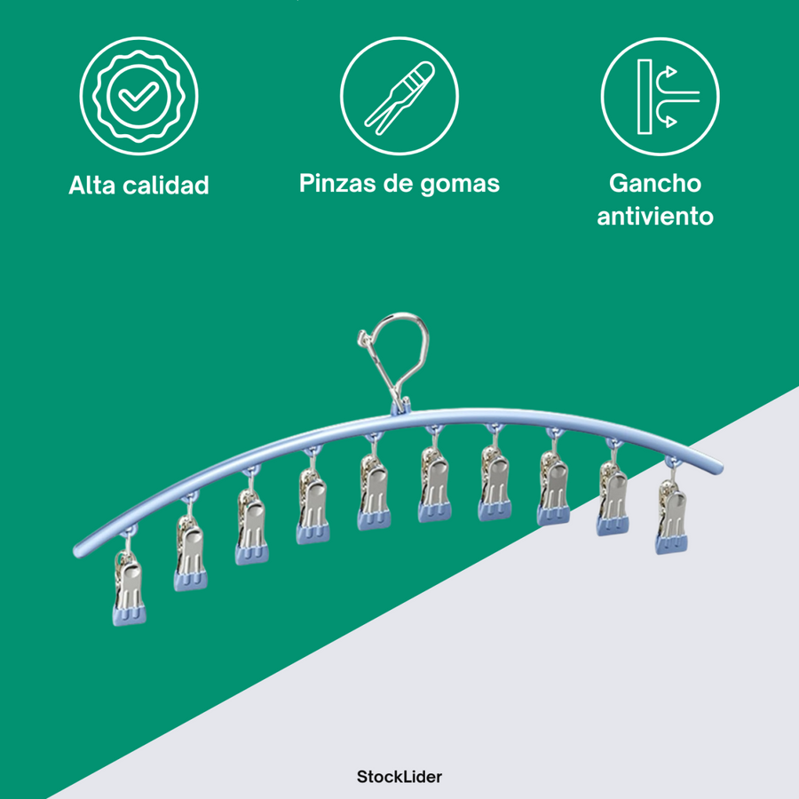 Percha con pinzas para ropa delicada