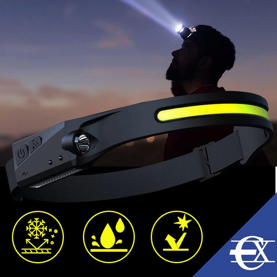 Linterna frontal con sensor recargable