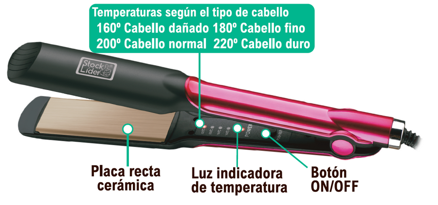 Plancha para el cabello de cerámica
