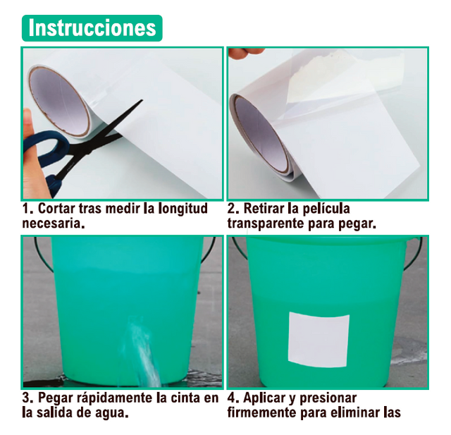 Cinta impermeable transparente para sellar