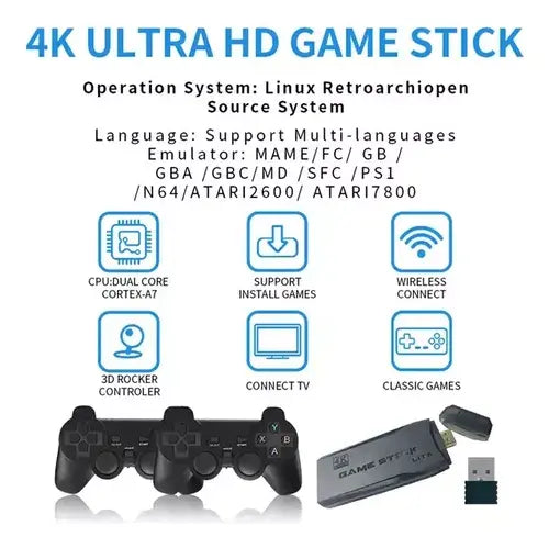 Game Stick 4K retro para TV