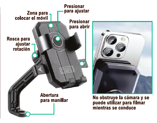 Soporte de móvil para moto universal