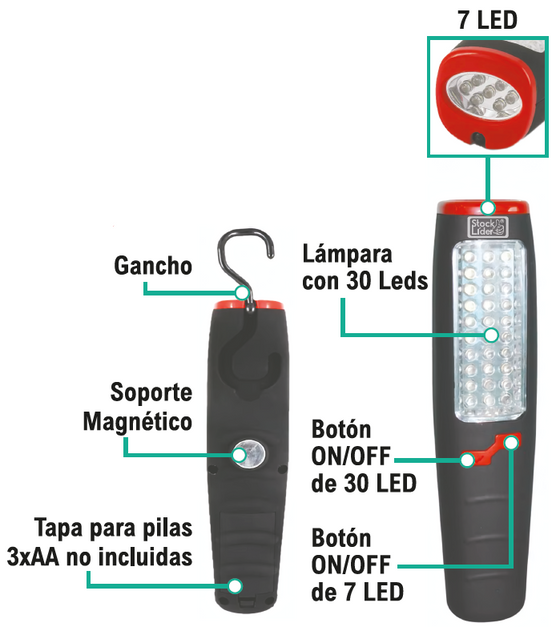 Lámpara y linterna multifunción COB