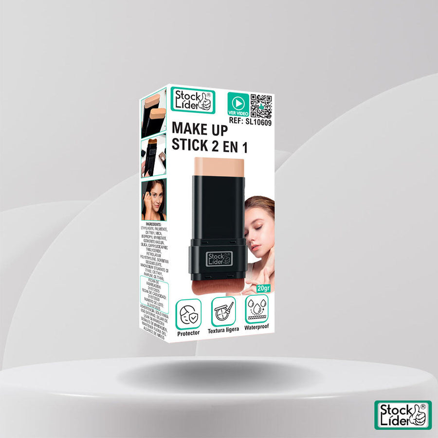 Make up stick 2 en 1 con brocha