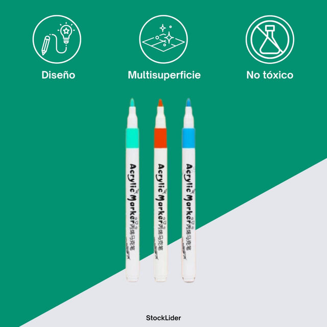 Rotuladores acrílicos 12 colores para manualidades