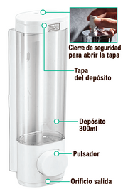 Dispensador de jabón mural adhesivo