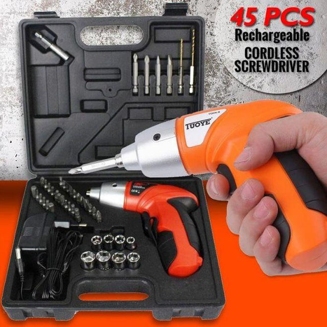Kit destornillador eléctrico inalámbrico 45 pcs