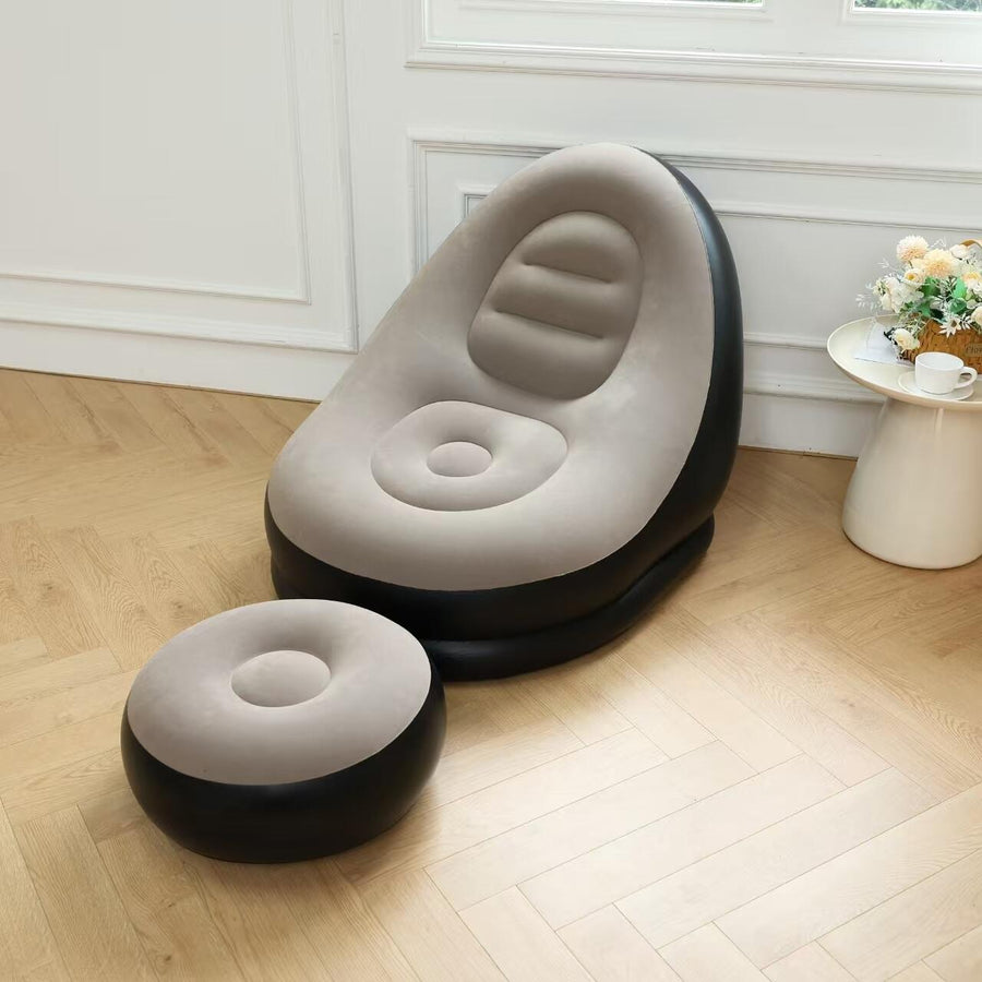 Sillón hinchable con reposapiés cómodo