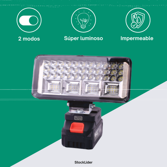 Foco LED solar con batería portátil