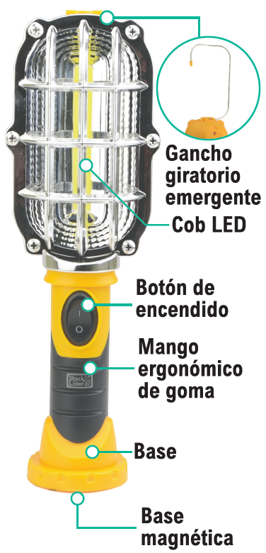 Lámpara de trabajo LED COB magnética