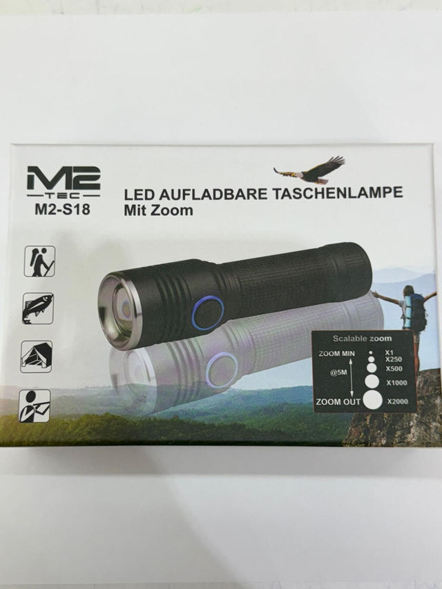 Linterna recargable USB con zoom