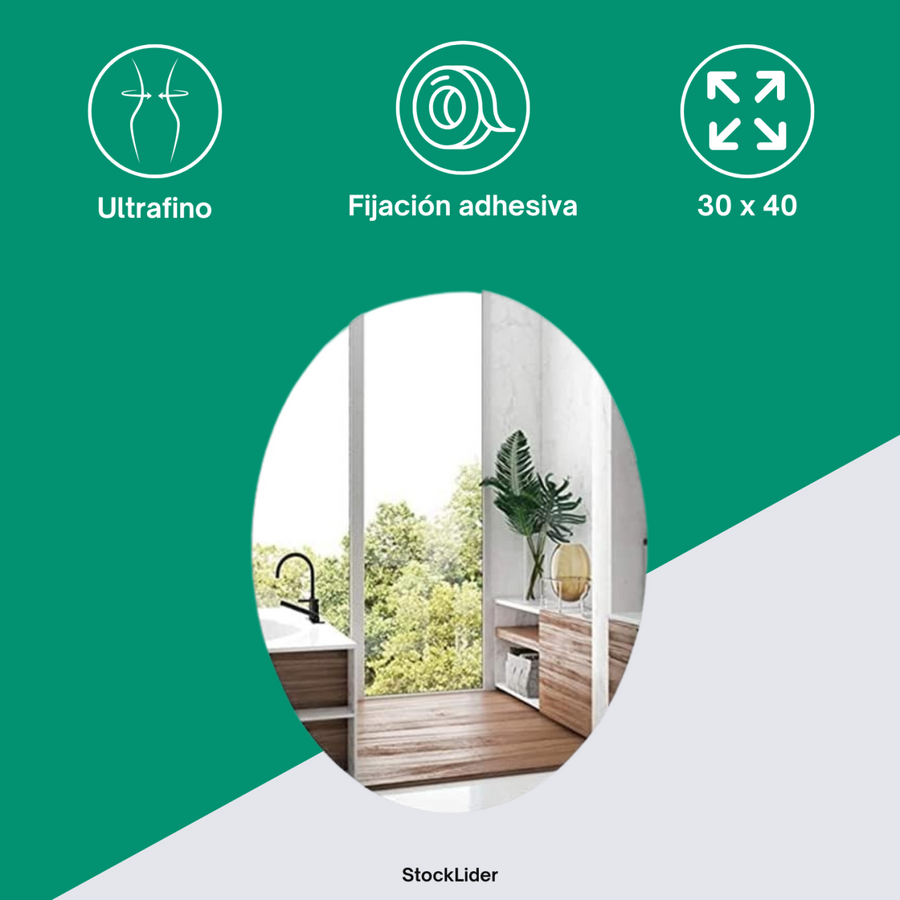 Espejo adhesivo flexible para pared