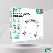 Báscula digital cuadrada de baño LCD