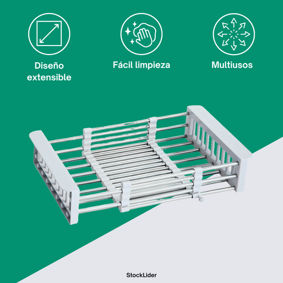 Cesta retráctil para fregadero ajustable