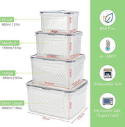 Recipientes herméticos con colador 4 pcs