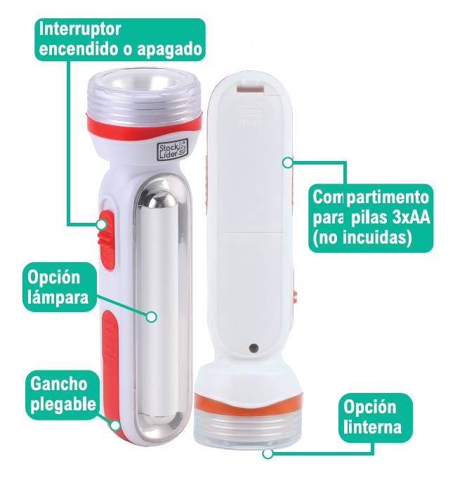 Lámpara linterna 2 en 1 portátil