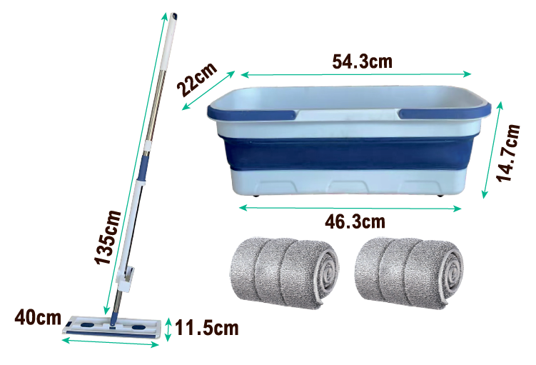 Mopa con cubo plegable para limpiar fácil