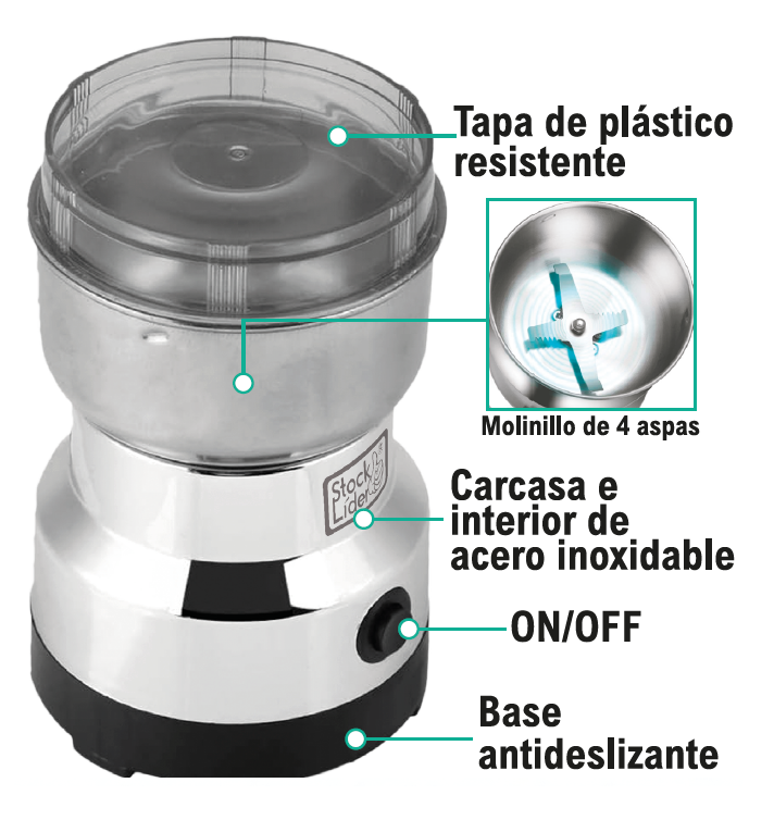 Moledor de café eléctrico multifunción