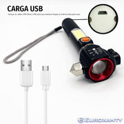 Linterna táctica LED recargable multifunción