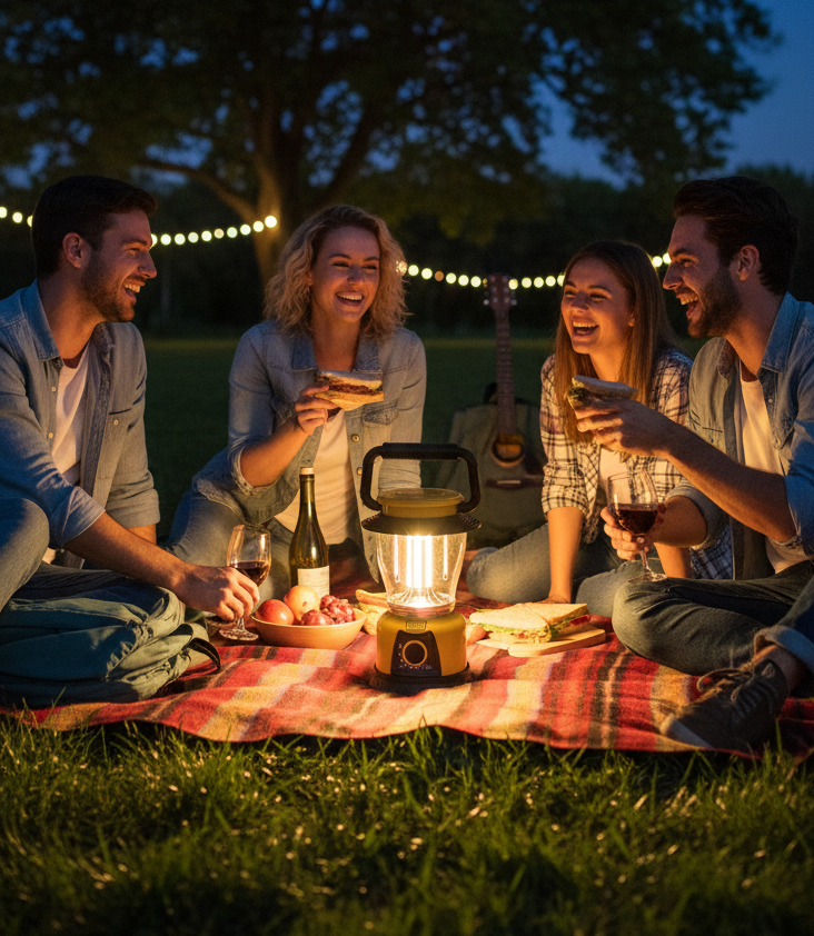 Lámpara camping portátil con brillo ajustable