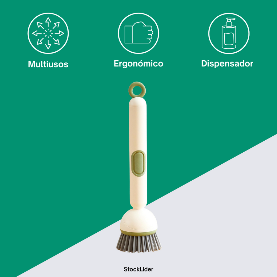 Cepillo multiusos con dispensador de jabón